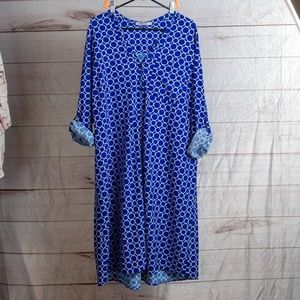 Blue button down shirt dress